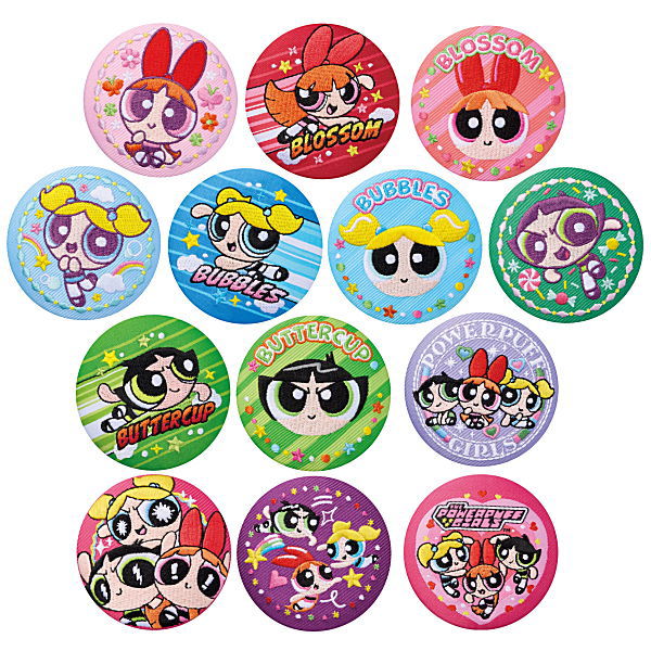 Powerpuff girls embroidered tin badge biscuit [All 13 type set(Full Complete)]