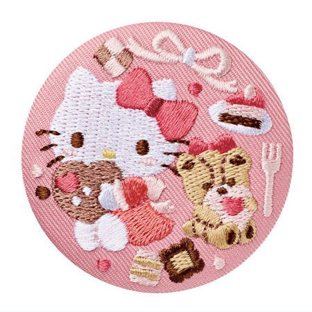 Sanrio Characters Embroidery Can Badge Biscuit Part.3 [1.Hello Kitty]