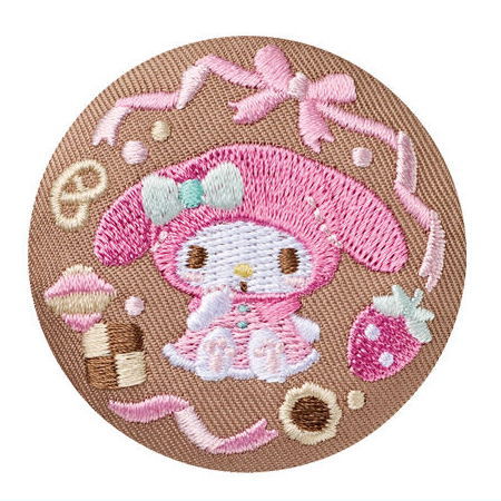 Sanrio Characters Embroidery Can Badge Biscuit Part.3 [2.My Melody]