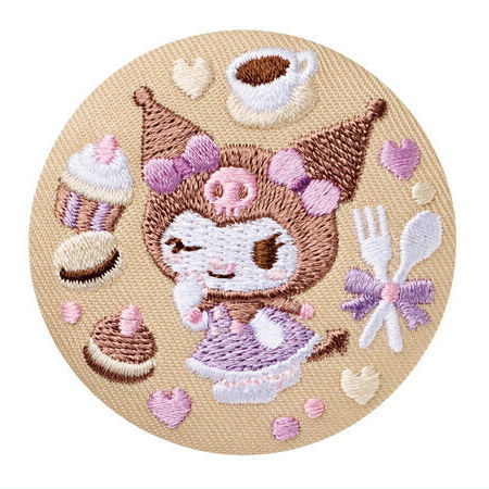 Sanrio Characters Embroidery Can Badge Biscuit Part.3 [3.Kuromi]