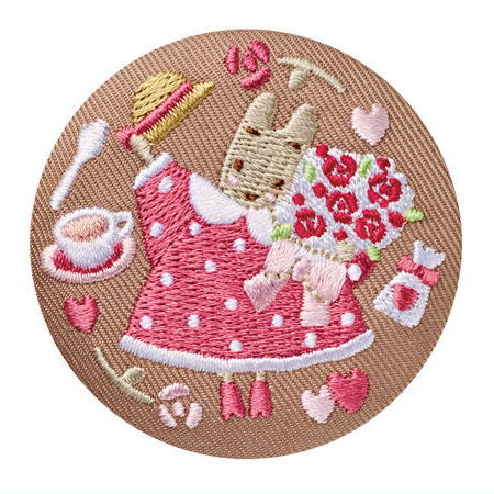 Sanrio Characters Embroidery Can Badge Biscuit Part.3 [10.Marroncream]