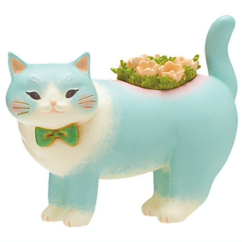 Art Univ. Techni Colour potteri nyanko planter figure collection [4.Sky blue]