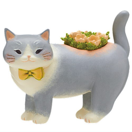 Art Univ. Techni Colour potteri nyanko planter figure collection [6.Gray]