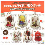 Heidi, Girl of the Alps x Monchhichi mini cushion mascot [All 5 type set(Full Complete)]