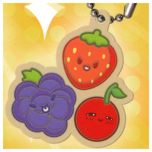 Suika Game rubber mascot [7.Grape, Strawberry, cherry]