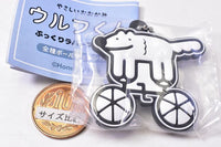 Yasashii Ookami Wolf-kun Acrylic keychain Pukkuri rubber mascot [2.Bicycle and Wolf-kun]