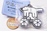 Yasashii Ookami Wolf-kun Acrylic keychain Pukkuri rubber mascot [2.Bicycle and Wolf-kun]