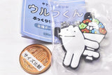 Yasashii Ookami Wolf-kun Acrylic keychain Pukkuri rubber mascot [4.Bouquet  and Wolf-kun]