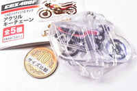 HONDA CBX400F Bike & Tank Acrylic keychain [4.84CBX400F black/red body & X mark]