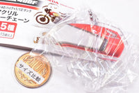 HONDA CBX400F Bike & Tank Acrylic keychain [5.84CBX400F red/white tank & X mark]