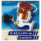 Die-cast Mini mini fishing tackle mascot vol.7 [4.Spinning Reel(GoldxWhite)]