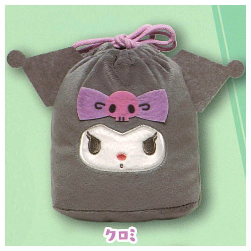 Sanrio Characters Fuwafuwa Face Kinchaku [3.Kuromi]
