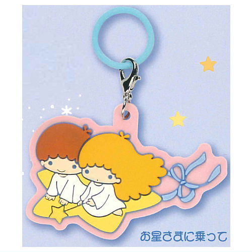 Little Twin Stars Retro Moon Mejirushi Rubber Charm [3.Ohoshisamaninotte]