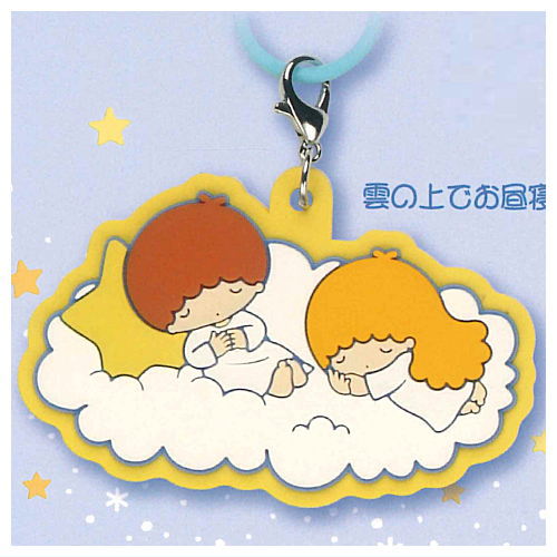 Little Twin Stars Retro Moon Mejirushi Rubber Charm [5.Kumonouedeohirune]