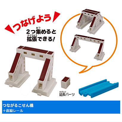 Capsule Plarail Wakuwaku Transit! Limited Express & Normal Train [14.Tsunagaru Overpass + Straight rail + extension parts]