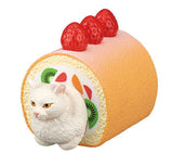 Felissimo Nekobu Sweets Nyanko Cushion Figure [3.Roll cake (white)]