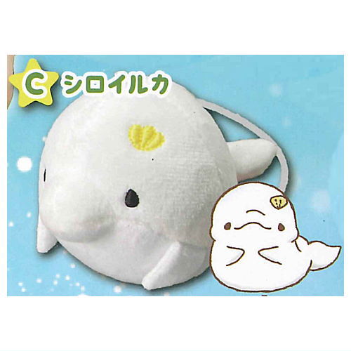 Miiruka Yuruiruka Petit Plush Ball Chain [3.White dolphin]