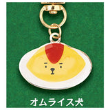 Retro Cafe Dog Metal Key Chain [5.Omurice Dog]