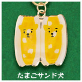 Retro Cafe Dog Metal Key Chain [7.Egg Sandwich Dog]