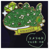 Happy whale shark Kirakira Metal Charm Jewel Color [5.Emerald: luck]