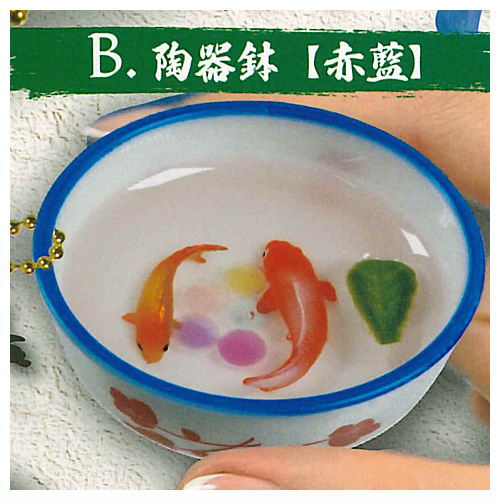 Japanese taste Fishbowl mascot Part.4 [2.Pottery bowl (red indigo)]