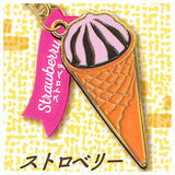 Kracie European Sugar Cone Metal Keychain [3.Strawberry]