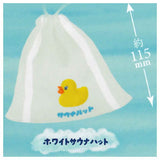 Hot Bath Time Sauna Hat Kinchaku Pouch [5.White Sauna Hats]