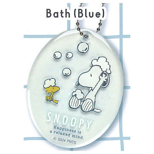 SNOOPY BathTime Clear Keychain [3.Bath(Blue)]