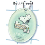 SNOOPY BathTime Clear Keychain [4.Bath(Green)]