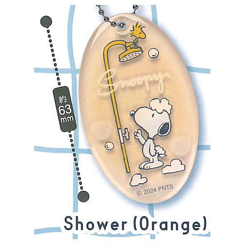 SNOOPY BathTime Clear Keychain [5.Shower(Orange)]