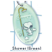 SNOOPY BathTime Clear Keychain [6.Shower(Green)]