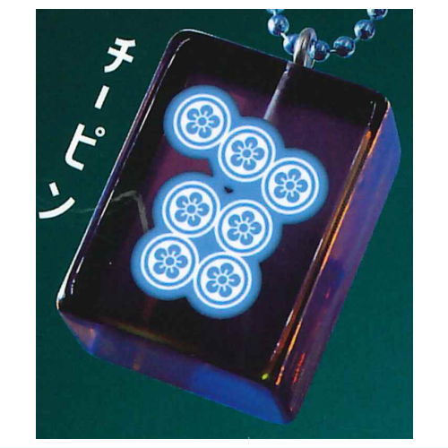 Cute mahjong Real-size clear colorful mahjong tiles vol.4 Clear black x neon design [5.Chi-pin]