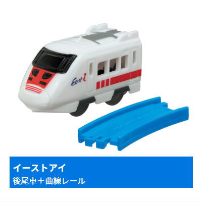 Capsule Plarail 25th Anniversary Special Edition Great Performance! Working Vehicles [9.East Eye (rear car) + curved rail]