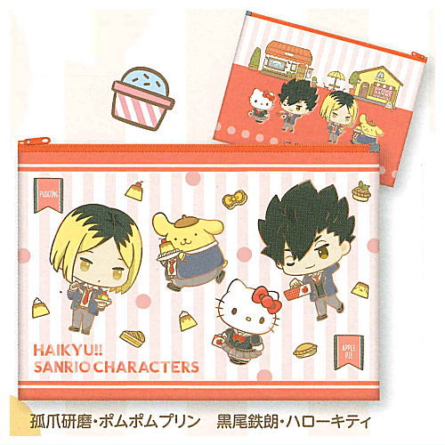 Haikyu!! x Sanrio Characters Pouch Deluxe Part.2 [3.Kenma Kozume Pompompurin Tetsuro Kuroo Hello Kitty]