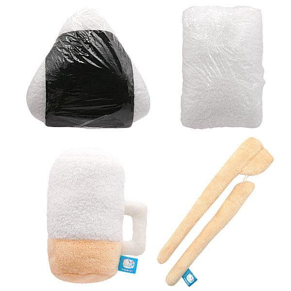 Artuniv Techni Colour Makosun Small Despair Plush Toy [Assorted 4 type set (1.Rice balls crushed at the bottom of a bag/2.Frozen rice that you don't know when it was made/3.Beer with too much foam/4.Chopsticks that you failed to break)]