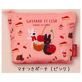 Gaspard and Lisa Face Kinchaku & Pouch Collection [3.Pouch with gusset (pink)]