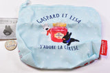 Gaspard and Lisa Face Kinchaku & Pouch Collection [5.Pouch with gusset (blue)]