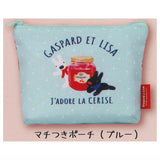 Gaspard and Lisa Face Kinchaku & Pouch Collection [5.Pouch with gusset (blue)]