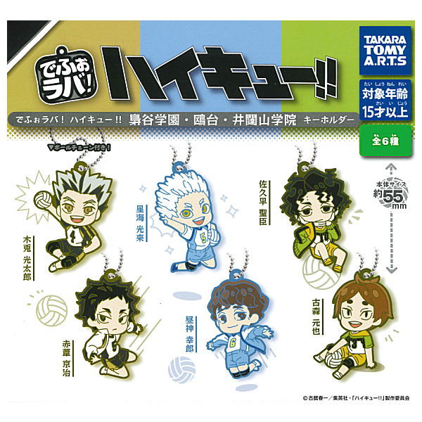 Deformed Rubber! Haikyu!! Fukurodani Academy Kamomedai High School Itachiyama Institute Keychain [All 6 type set(Full Complete)]