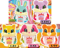Really useful! Miniature! Retro animal snack case mascot POP colors [All 5 type set(Full Complete)]