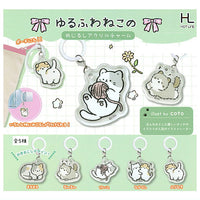 Yurufuwaneko Mejirushi Acrylic Charm [All 5 type set(Full Complete)]