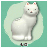 Hokkori cat-shaped single flower vase Part.2 [3.Shiro]