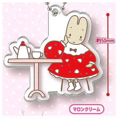 Sanrio Characters Tea Time Acrylic Keychain [3.Marron Cream]