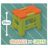 Miniature folding stool [1.ORANGE x GREEN]