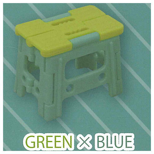 Miniature folding stool [3.GREEN x BLUE]