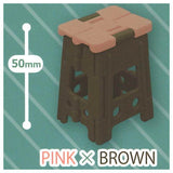 Miniature folding stool [4.PINK x BROWN]