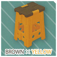 Miniature folding stool [6.BROWN x YELLOW]