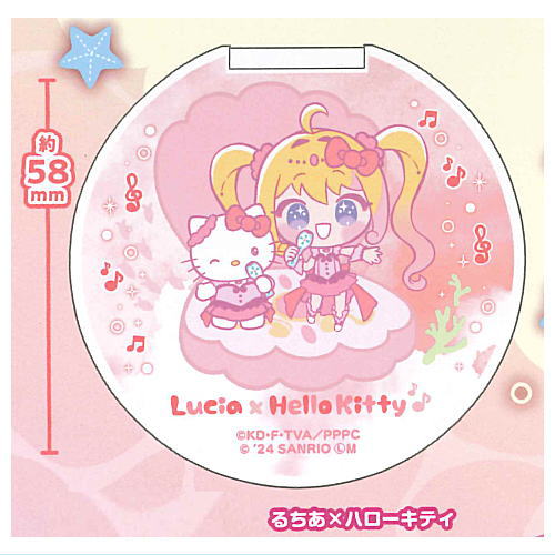 Pichi Pichi Pitch x Sanrio Characters Capsule Mirror [1.Lucia x Hello Kitty]