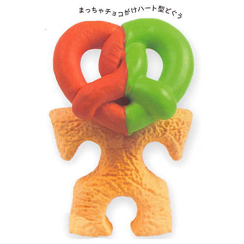 Okashi de Haniwa Dogu [2.Matcha Chocolate Covered Heart-Shaped Dogu]