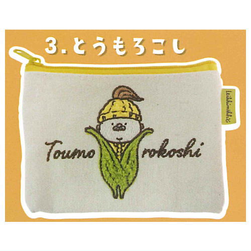Marutto Ojisan Mokomoko Embroidery Pouch [3.Corn]
